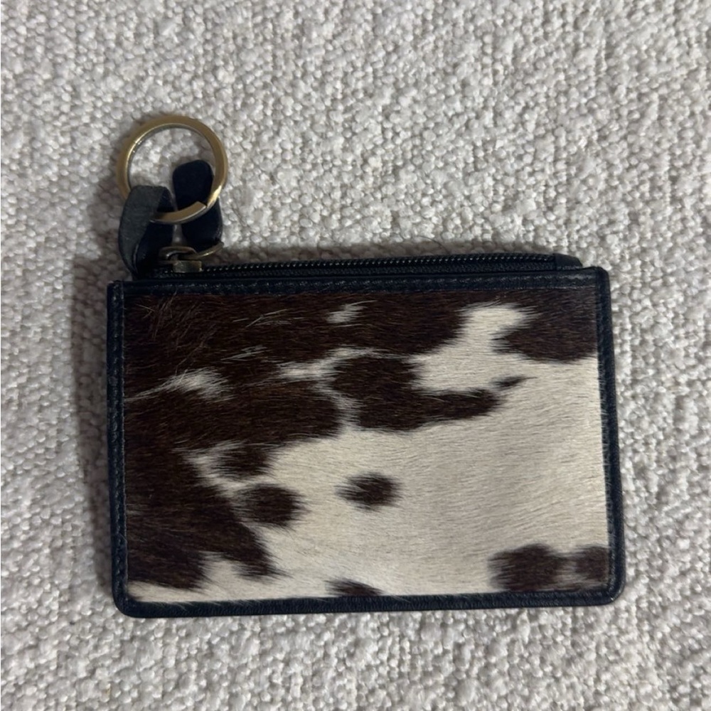 Cowhide Card Holder with Key Ring
